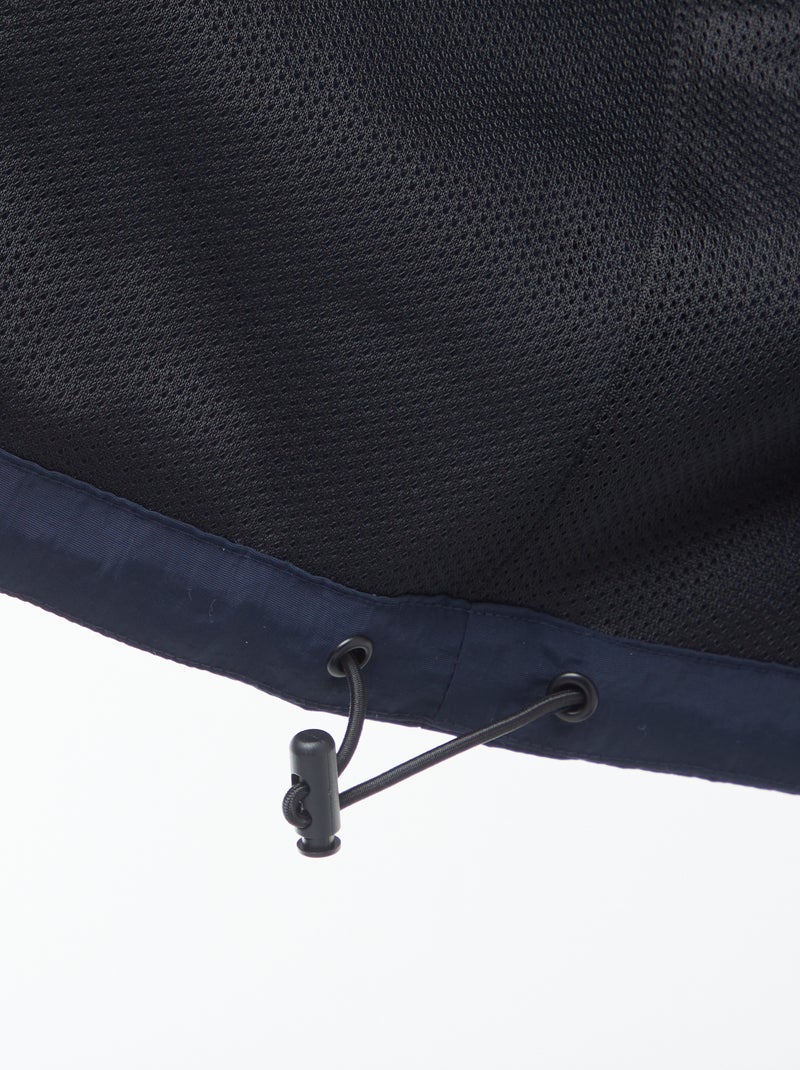 Coupe-vent imperméable à capuche avec manches amovibles Bleu - Kiabi
