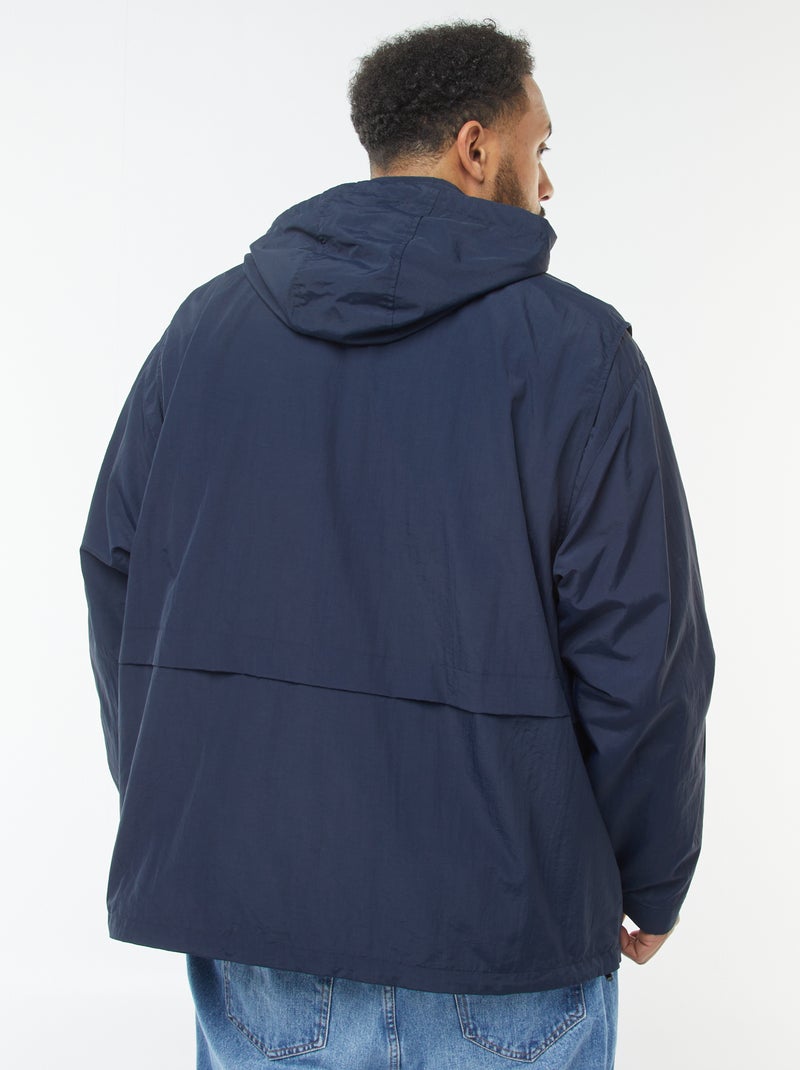 Coupe-vent imperméable à capuche avec manches amovibles Bleu - Kiabi