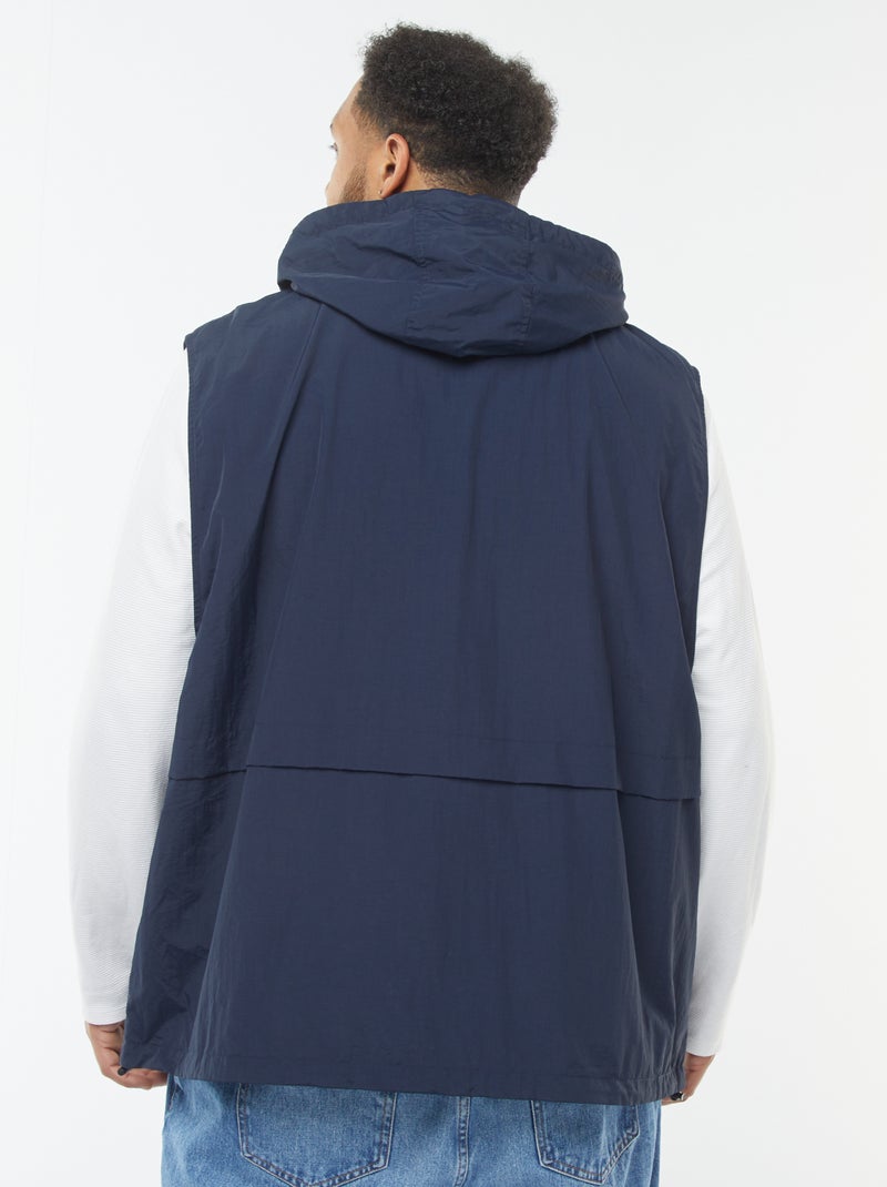 Coupe-vent imperméable à capuche avec manches amovibles Bleu - Kiabi
