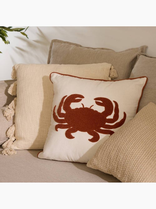 Coussin avec broderie marine oceania - Kiabi