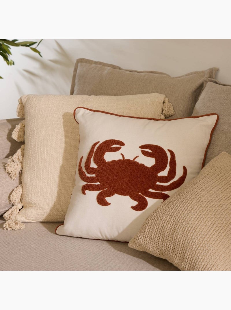 Coussin avec broderie marine oceania Blanc - Kiabi