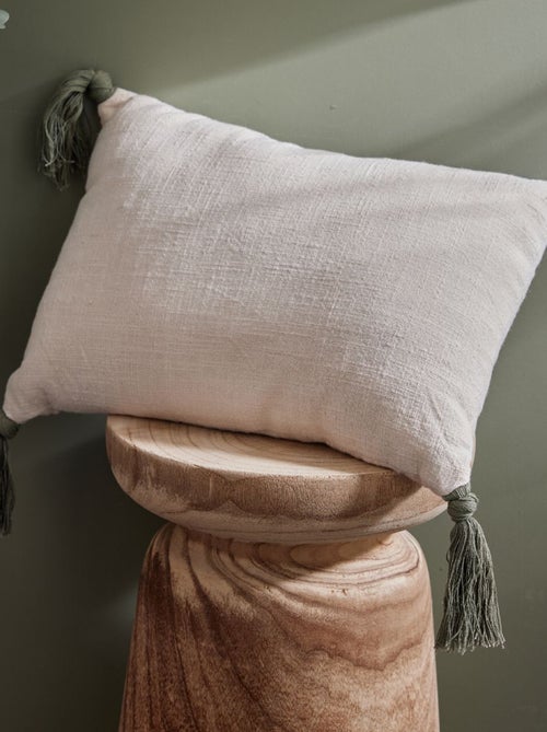 Coussin avec pompons - Kiabi