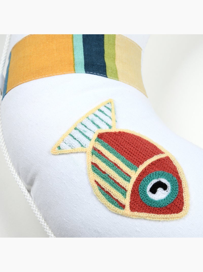 Coussin bouée polycoton Blanc - Kiabi