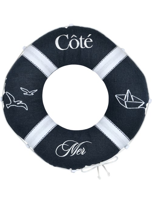 Coussin bouée polycoton décoratif esprit bord de mer - Kiabi