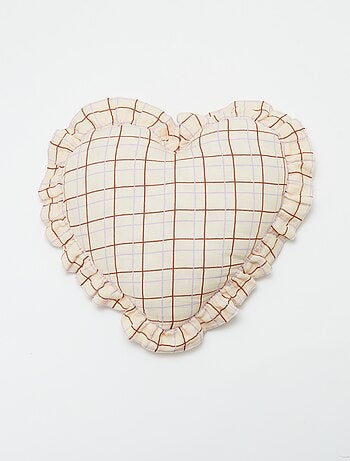 Coussin cœur en gaze de coton (50 x 45 cm)