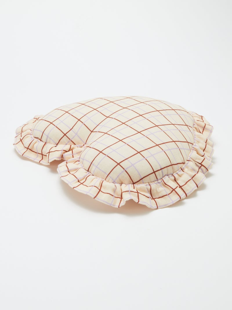 Coussin cœur en gaze de coton (50 x 45 cm) BLANC - Kiabi