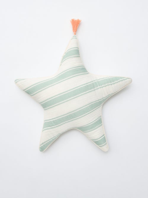 Coussin cœur en gaze de coton (50 x 45 cm) - Kiabi