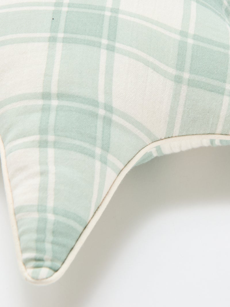 Coussin cœur en gaze de coton (50 x 45 cm) Vert - Kiabi