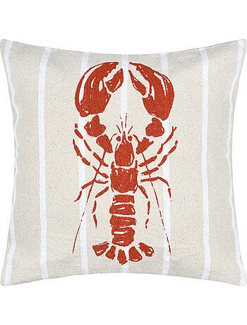 Coussin coton motif homard