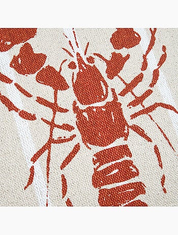 Coussin coton motif homard