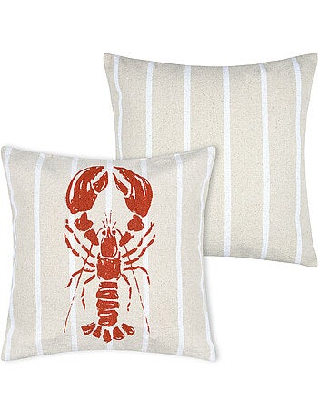 Coussin coton motif homard