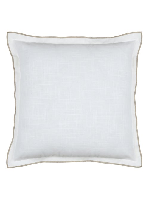 Coussin coton volant plat feston noir - Kiabi