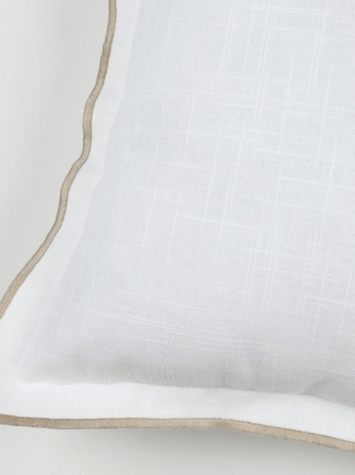 Coussin coton volant plat feston noir - Kiabi