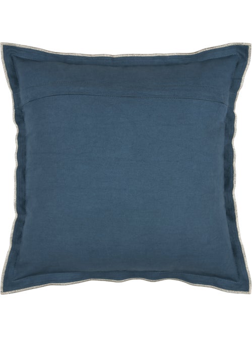 Coussin coton volant plat feston noir - Kiabi