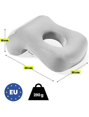 Coussin de bureau ergonomique pour sieste et voyage hypermotion gris 30x25 cm