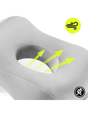 Coussin de bureau ergonomique pour sieste et voyage hypermotion gris 30x25 cm