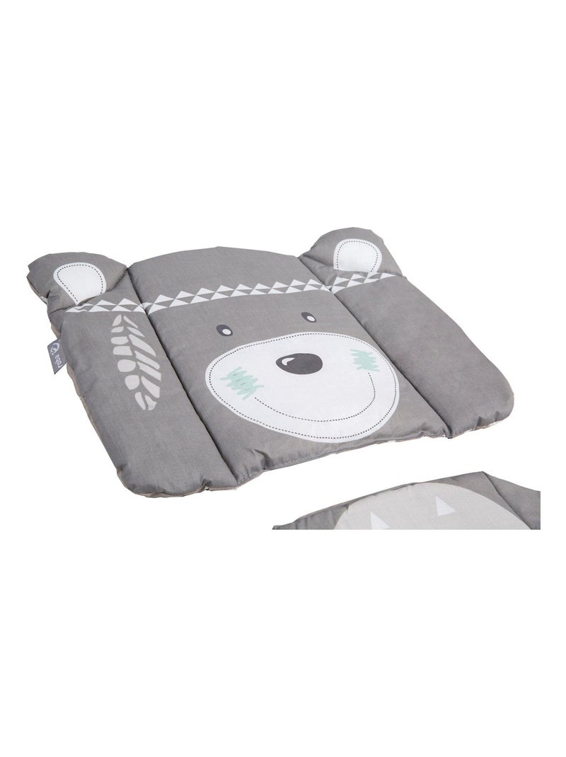 Coussin de chaise haute lavable imprimé ourson indien 'Indibaer' ROBA Gris Blanc - Kiabi
