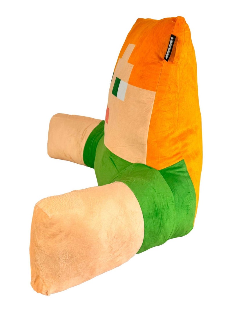Coussin de lecture Alex avec dossier haut et accoudoirs 'Roba' - Minecraft Vert/Orange - Kiabi