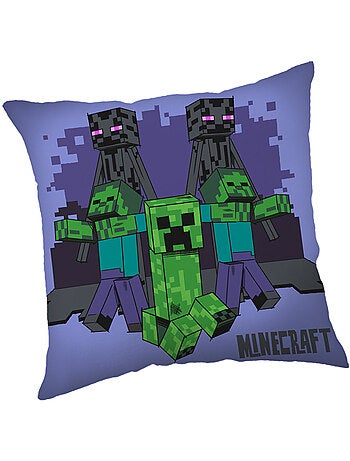 Coussin décoratif carré minecraft modèle 2 double face 40 x 40 cm minecraft