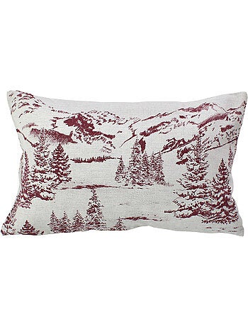 Coussin décoratif déhoussable style montagne