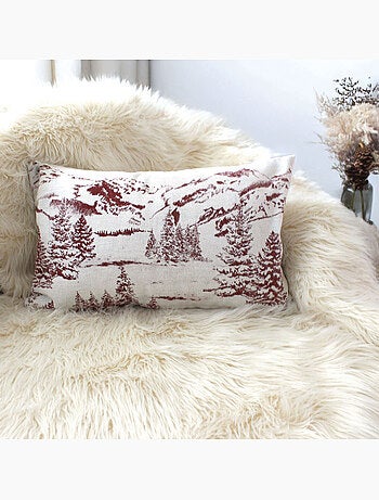 Coussin décoratif déhoussable style montagne