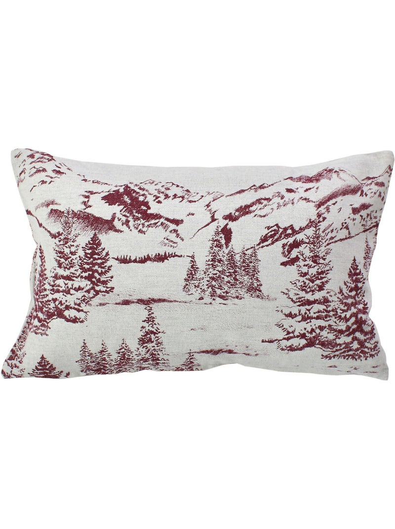 Coussin décoratif déhoussable style montagne Rouge - Kiabi