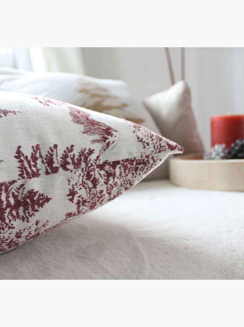 Coussin décoratif déhoussable style montagne Rouge - Kiabi