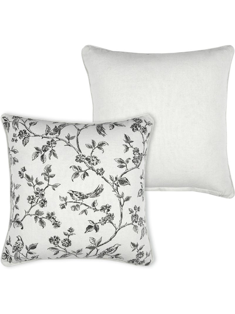 Coussin décoratif imprimé floral Ecru - Kiabi