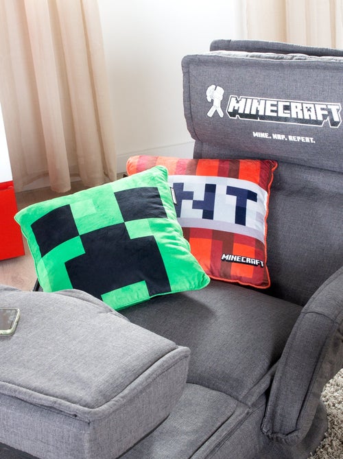 Coussin décoratif moelleux en tissu velouté 'Roba' - Minecraft Creeper - Kiabi Coussin décoratif moelleux en tissu velouté 'Roba' - Minecraft Creeper - Kiabi