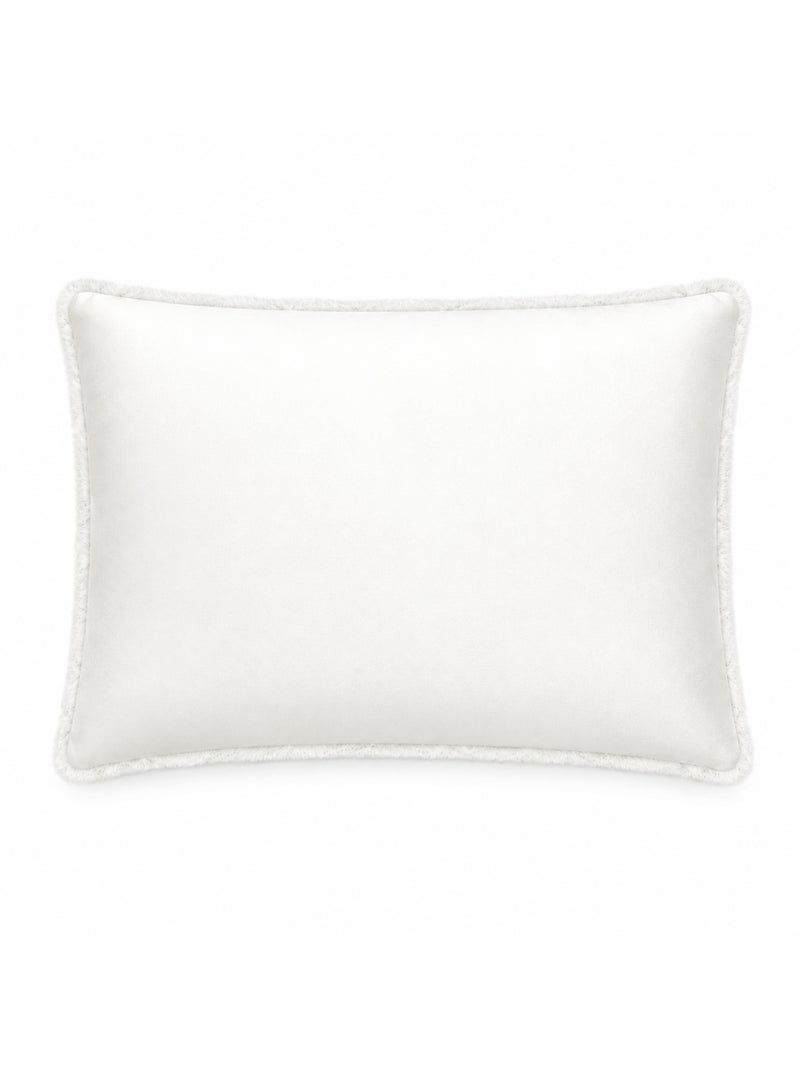 Coussin décoratif moucheté à texture bouclée et dos velours Ecru - Kiabi
