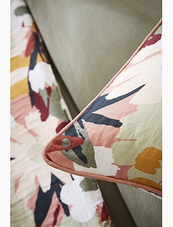 Coussin déhoussable - gaze de coton imprimée - passepoil - léane