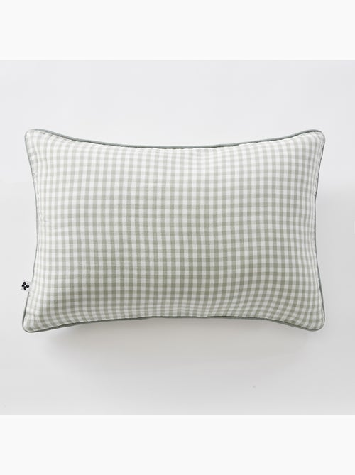 Coussin déhoussable - gaze de coton tissée teinte - carreaux vichy - vickie - Kiabi