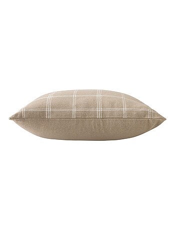 Coussin déhoussable à carreaux en poly-coton tissé