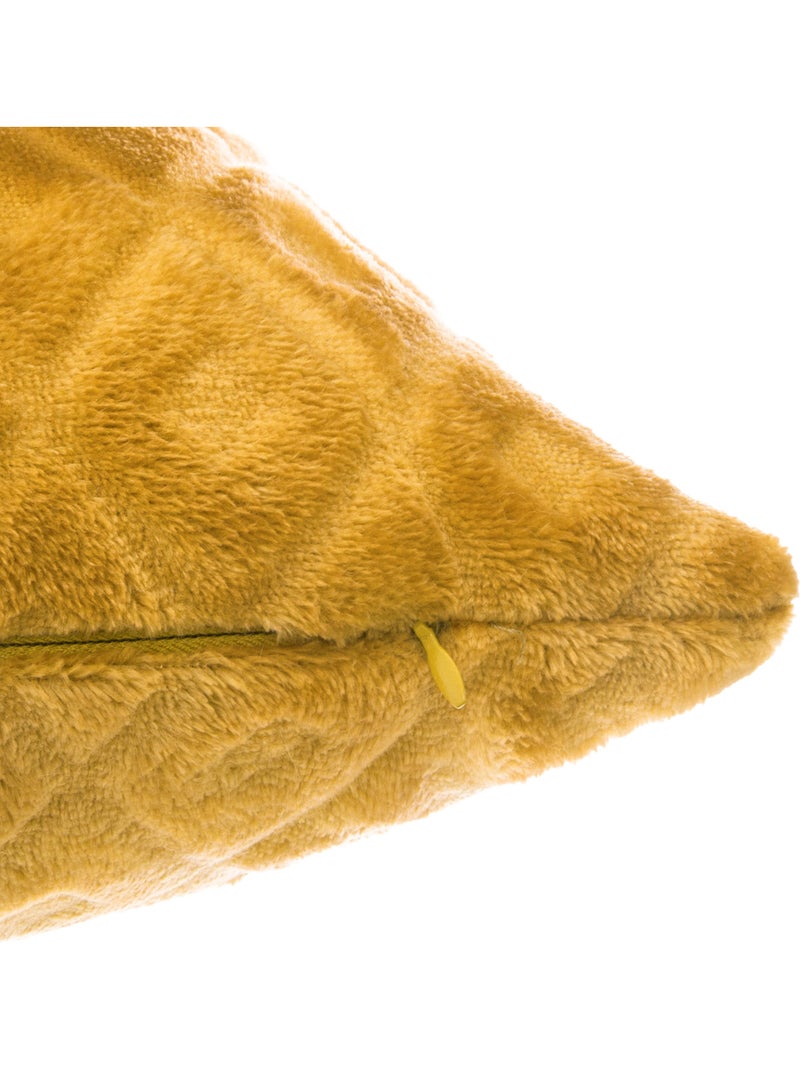 Coussin déhoussable à motifs losanges Ocre - Kiabi