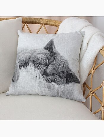 Coussin déhoussable en coton recyclé