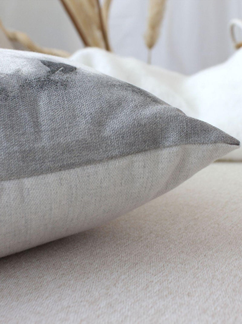 Coussin déhoussable en coton recyclé Noir - Kiabi