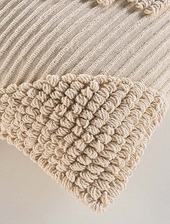 Coussin déhoussable en poly-coton à motif texturé