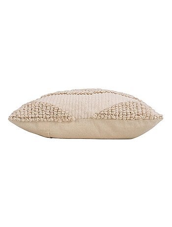 Coussin déhoussable en poly-coton à motif texturé