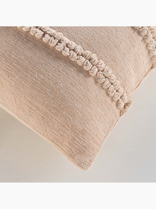 Coussin déhoussable en polycoton avec bandes bouclées - Kiabi Coussin déhoussable en polycoton avec bandes bouclées - Kiabi
