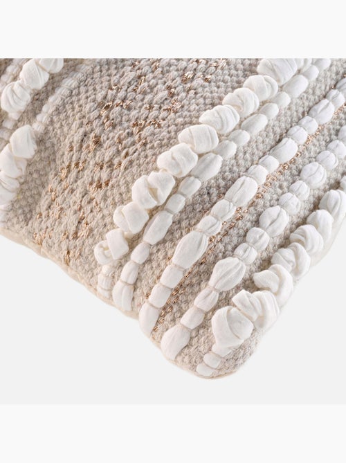 Coussin déhoussable en polycoton avec broderies et fils métallisés - Kiabi
