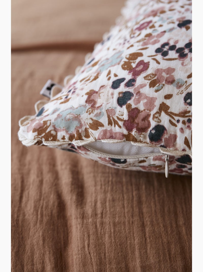 Coussin déhoussable – gaze de coton imprimée – capucine minuit Beige Pampa - Kiabi