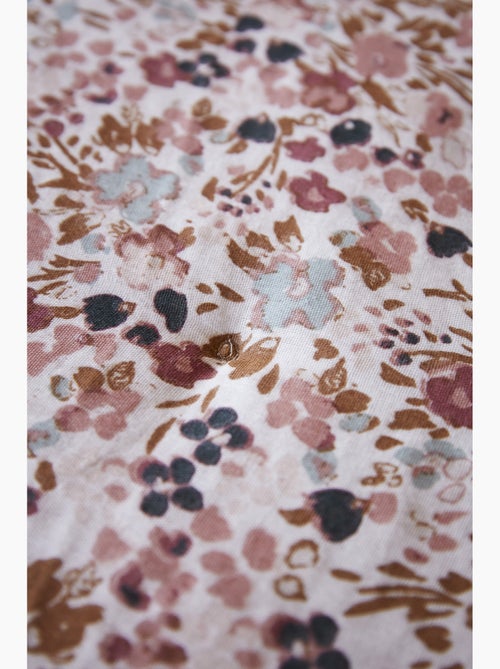 Coussin déhoussable – gaze de coton imprimée – capucine minuit - Kiabi