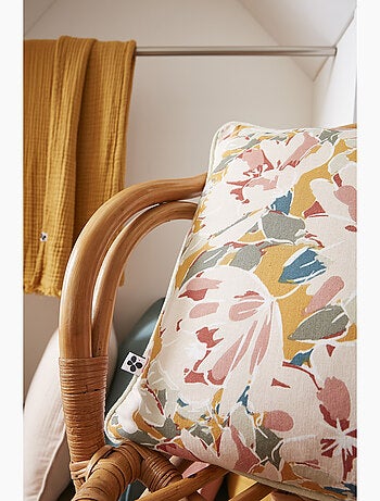 Coussin déhoussable – gaze de coton imprimée clarence