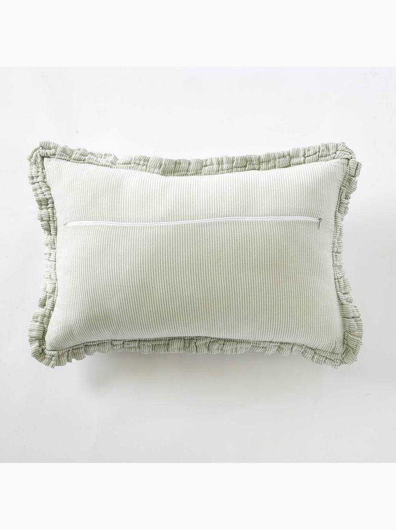 Coussin déhoussable gaze de coton – livia Vert eucalyptus - Kiabi