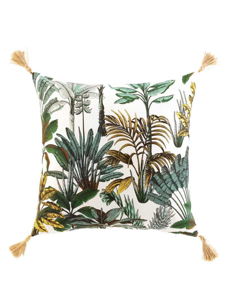 Coussin déhoussable imprimé feuillage Multicolore - Kiabi