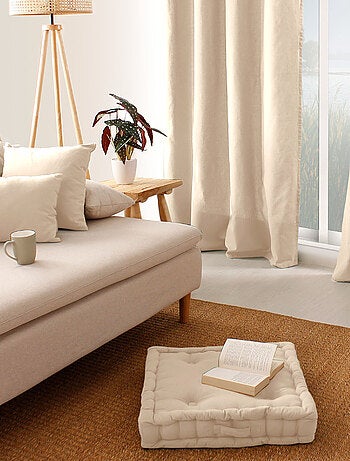 Coussin déhoussable uni en coton