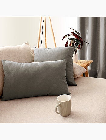 Coussin déhoussable uni en coton
