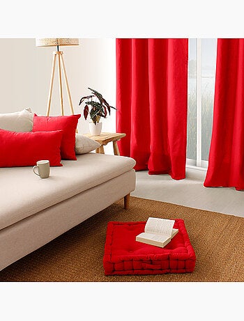 Coussin déhoussable uni en coton