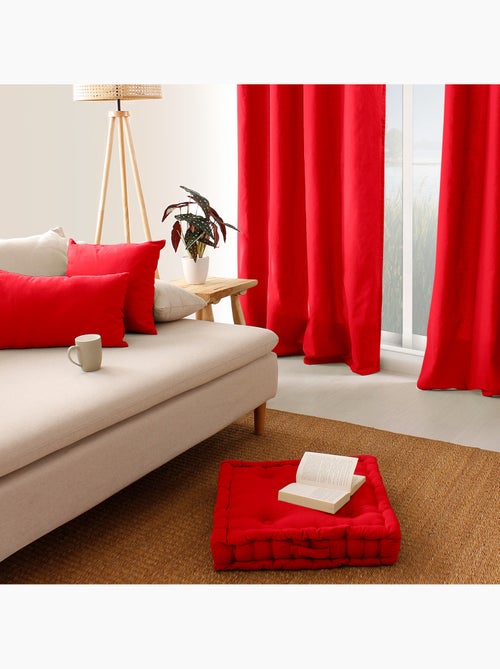 Coussin déhoussable uni en coton - Kiabi