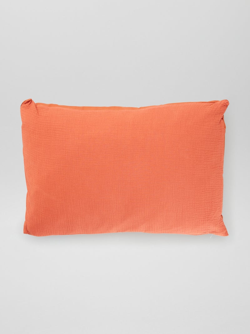 Coussin double gaze de coton Ocre - Kiabi